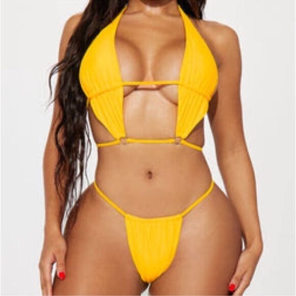 Yellow NWT Fashion Nova Bikini Set - Picture 1 of 4